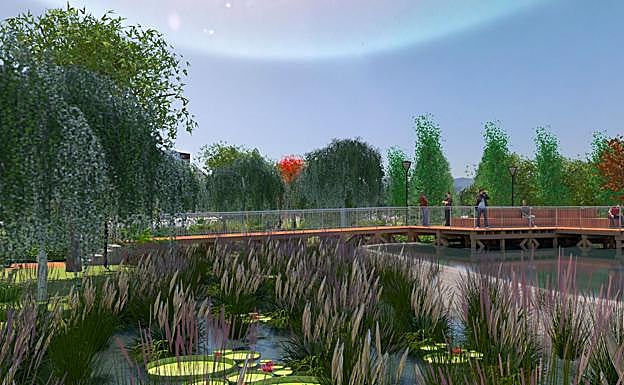 El Ayuntamiento pretende que el nuevo estanque del parque Etxebarria esté listo para el próximo verano.