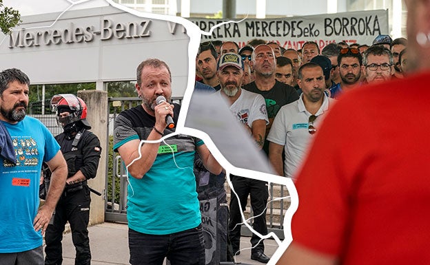 Distintos representantes sindicales se dirigen a los trabajadores de la planta