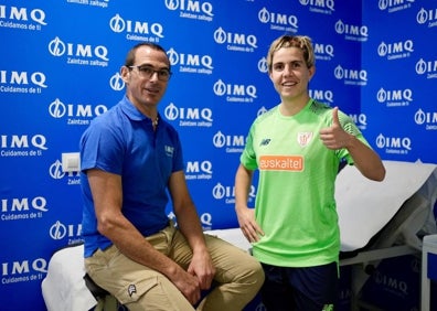 Imagen secundaria 1 - Las pruebas han sido realizadas y supervisadas por Pablo Aranda, especialista en medicina deportiva. Abajo a la derecha, Claudia Fernández, que llega procedente de la Real, para actuar con el filial rojiblanco. 