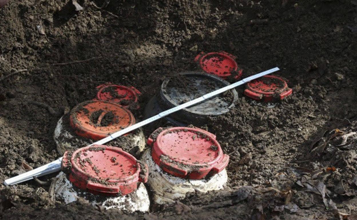 Zulo hallado en Irún en 2017, que contenía siete bidones con material explosivo