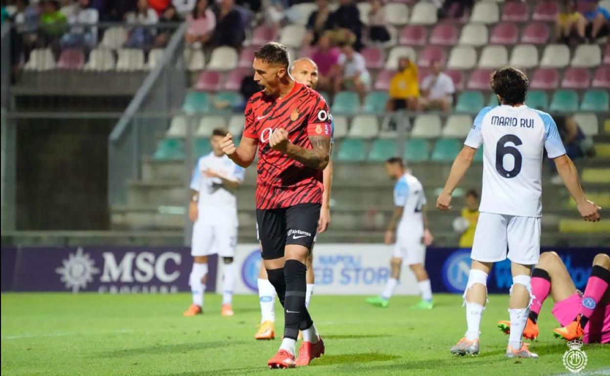 Raíllo, durante un partido de la pretemporada con el Mallorca. 