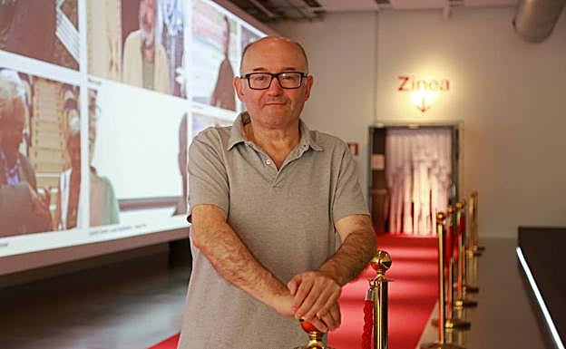 José Luis Rebordinos en la exposición de Tabakalera dedicada al Zinemaldia.