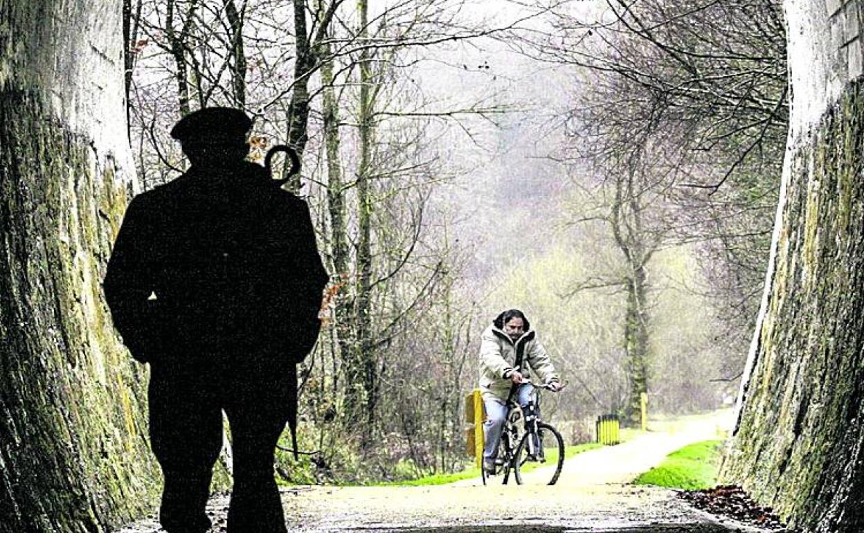 Uno de los túneles del 'trenico'.