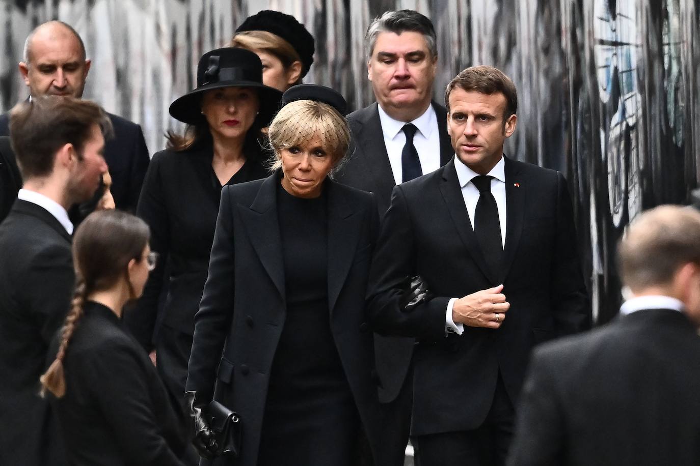 Emmanuel Macron y su mujer, Brigitte.