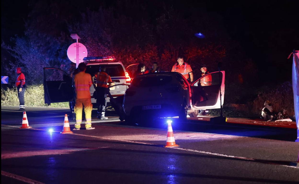 Intervención de la Ertzaintza en un incidente anterior a los hechos de esta madrugada. 