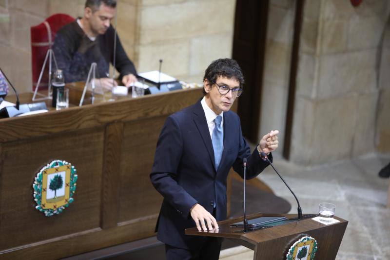 Unai Rementeria durante el que ha sido su último discurso en un pleno de política general de Juntas.