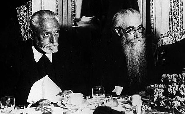 Unamuno con Valle Inclán en 1932.