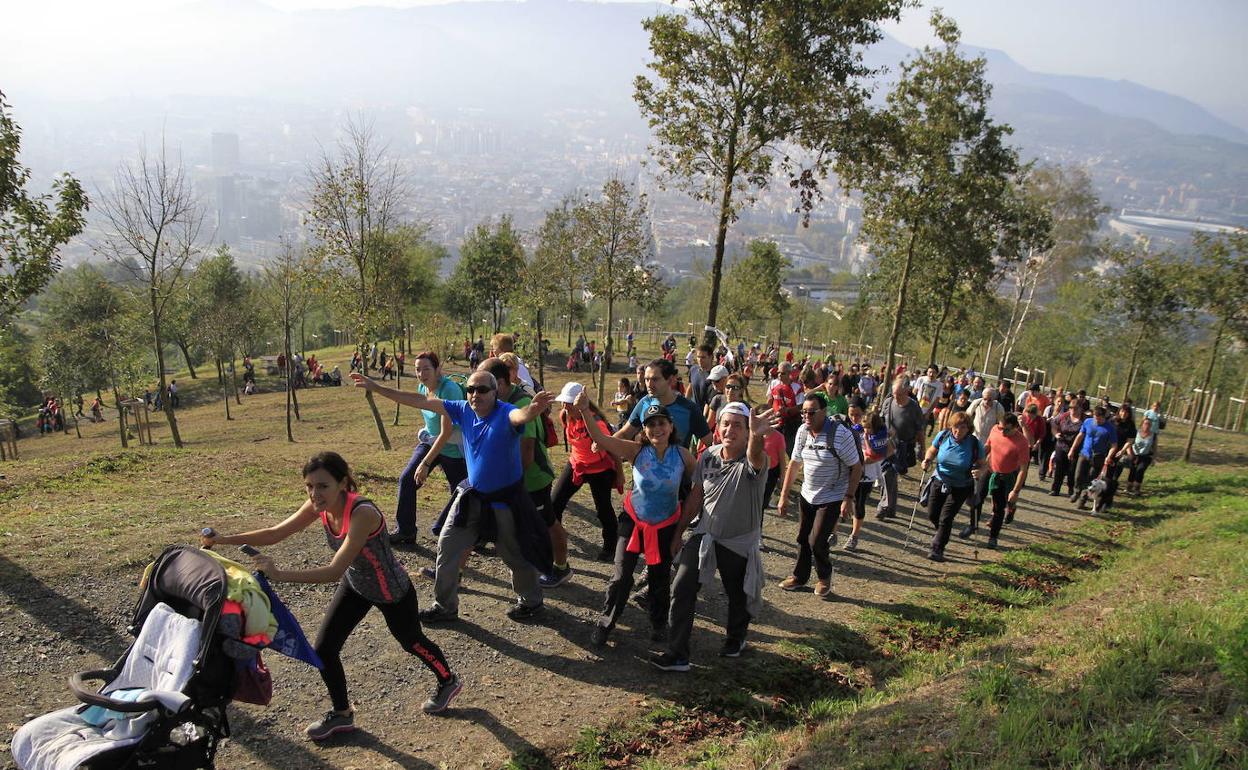 Participantes en la marcha a Artxanda de 2018. 