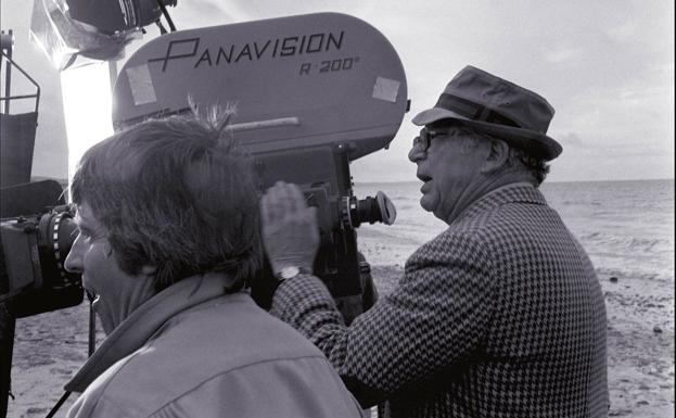 Billy Wilder en el rodaje de 'Fedora' en Francia en 1977.