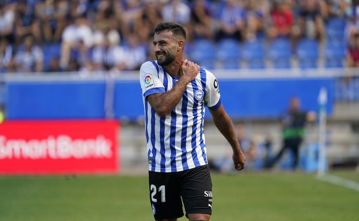 Abde, en un partido de este curso. 