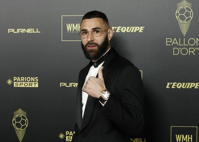 Karim Benzema, delantero del Real Madrid, a su llegada a la gala.