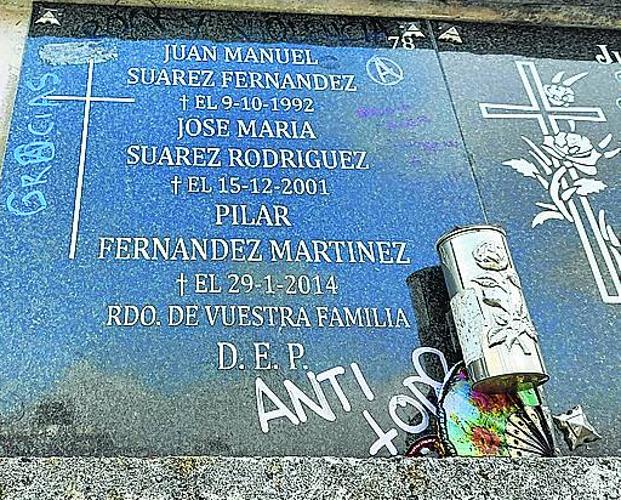 El nicho donde reposa Juanma Suárez. 
