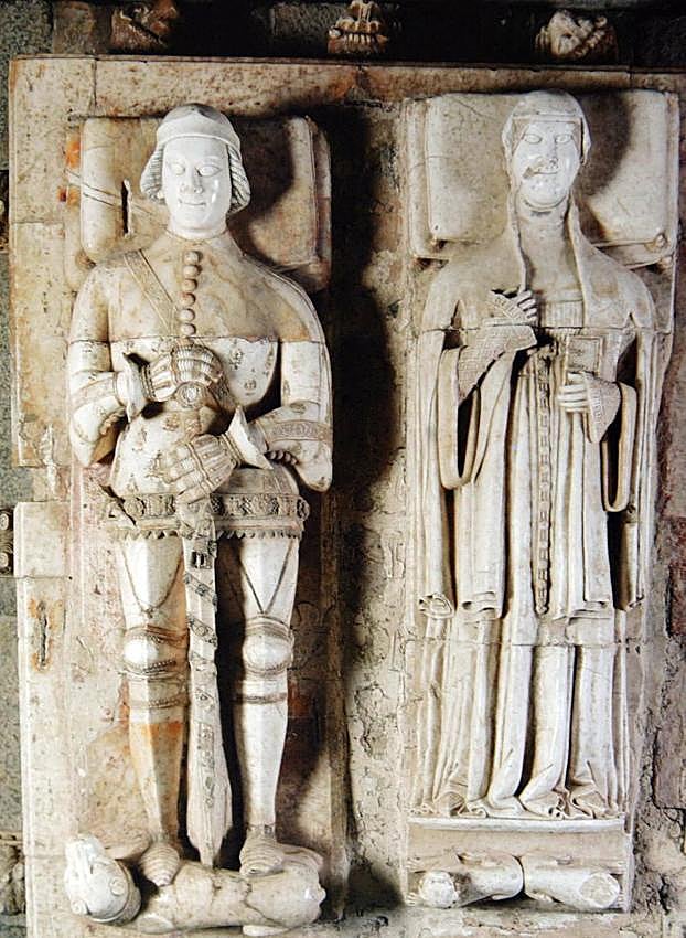 Sepulcros en Quejana de Leonor de Guzmán y de su marido, Pedro López de Ayala, Canciller de Castilla. 