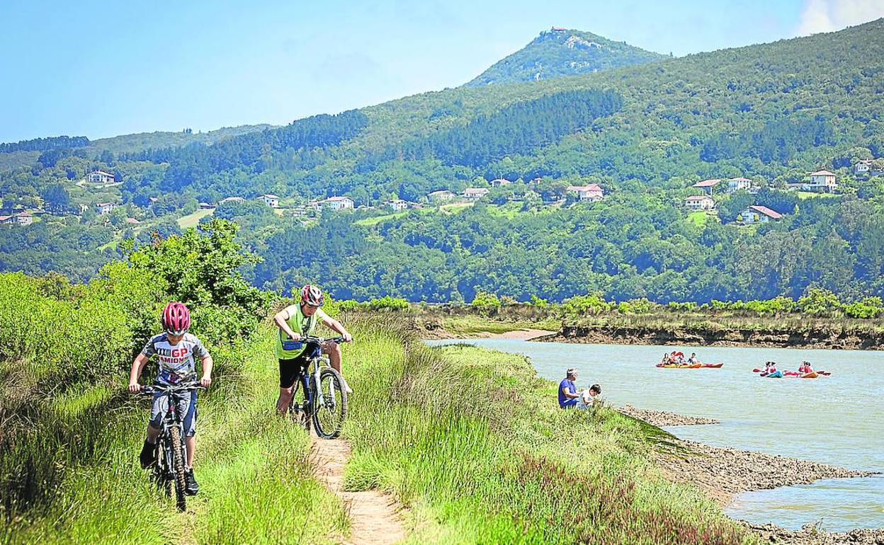 Vista de las marismas de Urdaibai entre Gernika y Murueta, donde se prevé una senda para unir las dos sedes del museo. 
