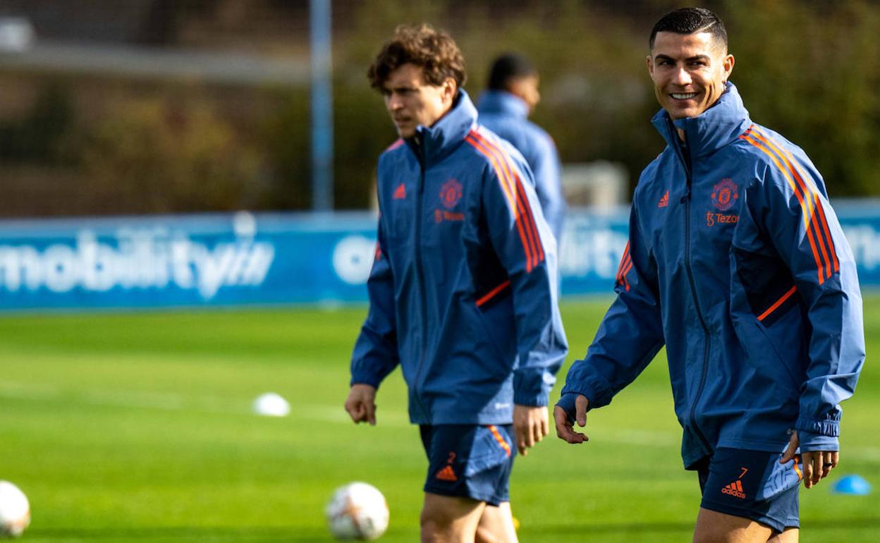 Cristiano Ronaldo, durante el entrenamiento matinal del equipo. 