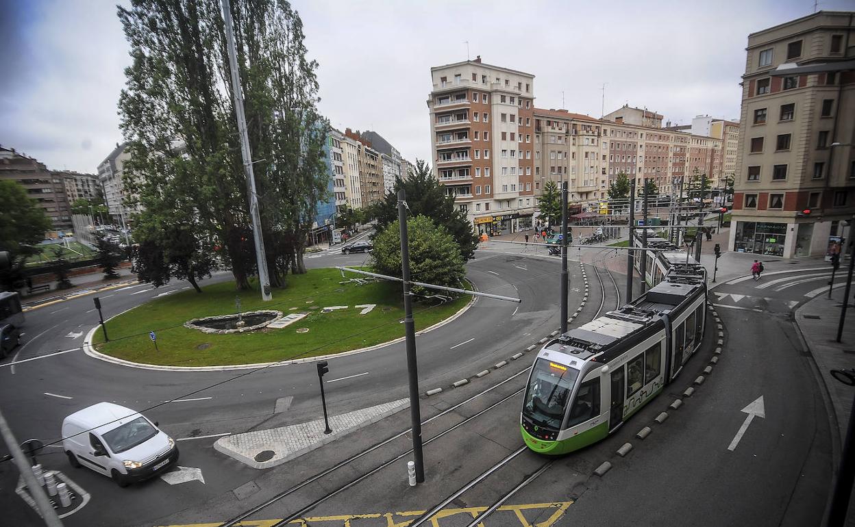 El tranvía a su paso por Lovaina.