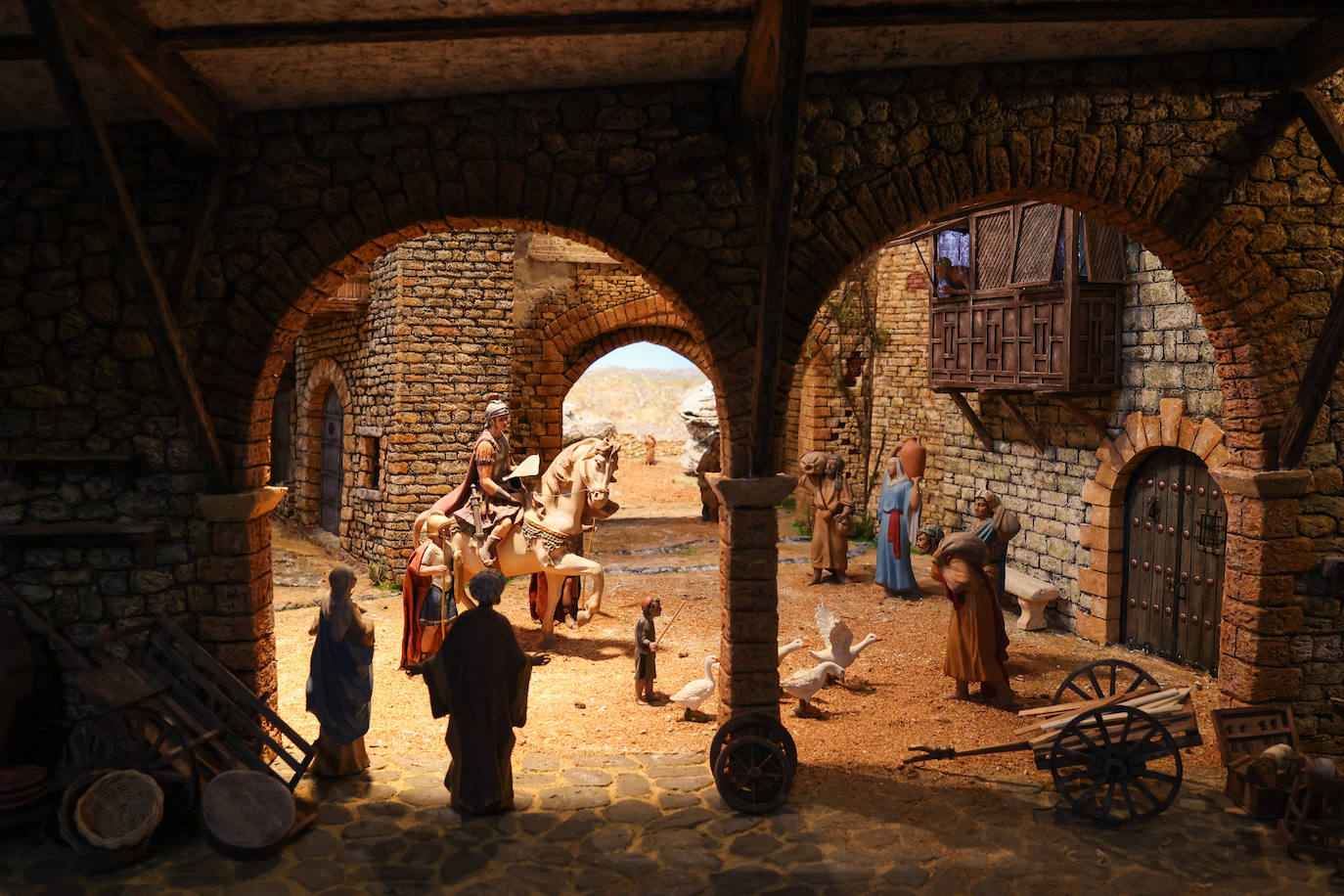 Petri Oleaga, de 92 años, ha confeccionado a ganchillo un belén con la técnica del 'amigurumi'. 