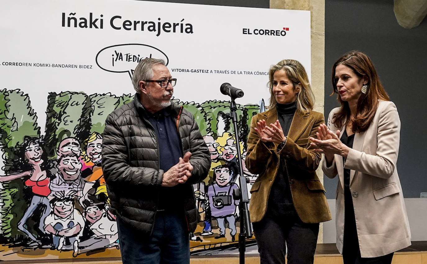 Fotos: Inauguración de la exposición. Tres décadas de Vitoria a través de las viñetas de Iñaki Cerrajería