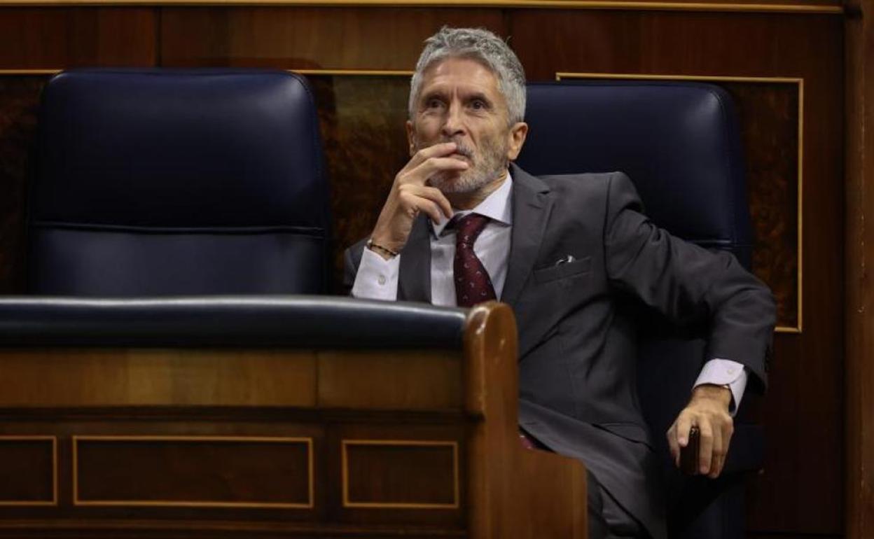 Fernando Grande-Marlaska, durante un pleno en el Congreso.