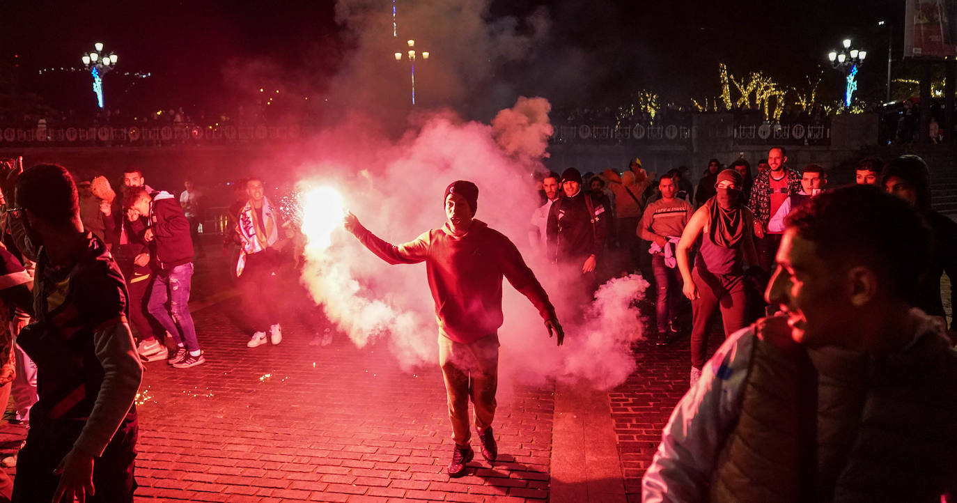 Fotos: La celebración de la afición marroquí por la victoria de su selección ante La Roja