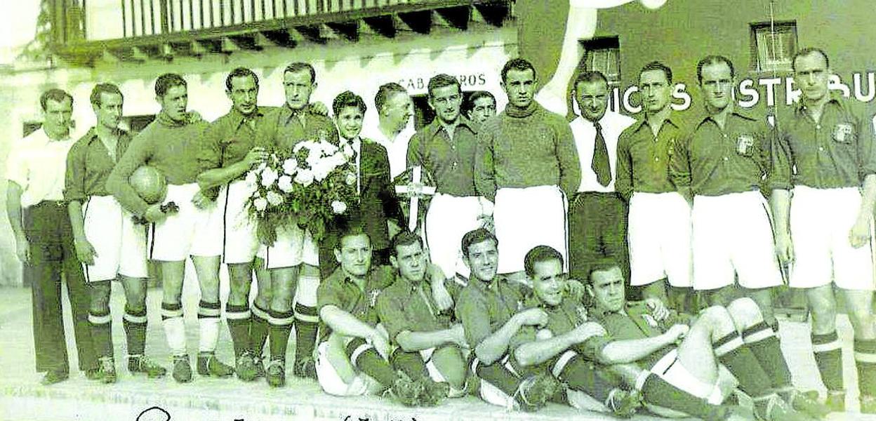 La selección vasca en Guadalajara, México, en el partido disputado contra la selección de Jalisco (1-5). 