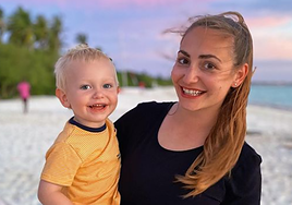 Markéta Ottomanská, junto al hijo de ambos