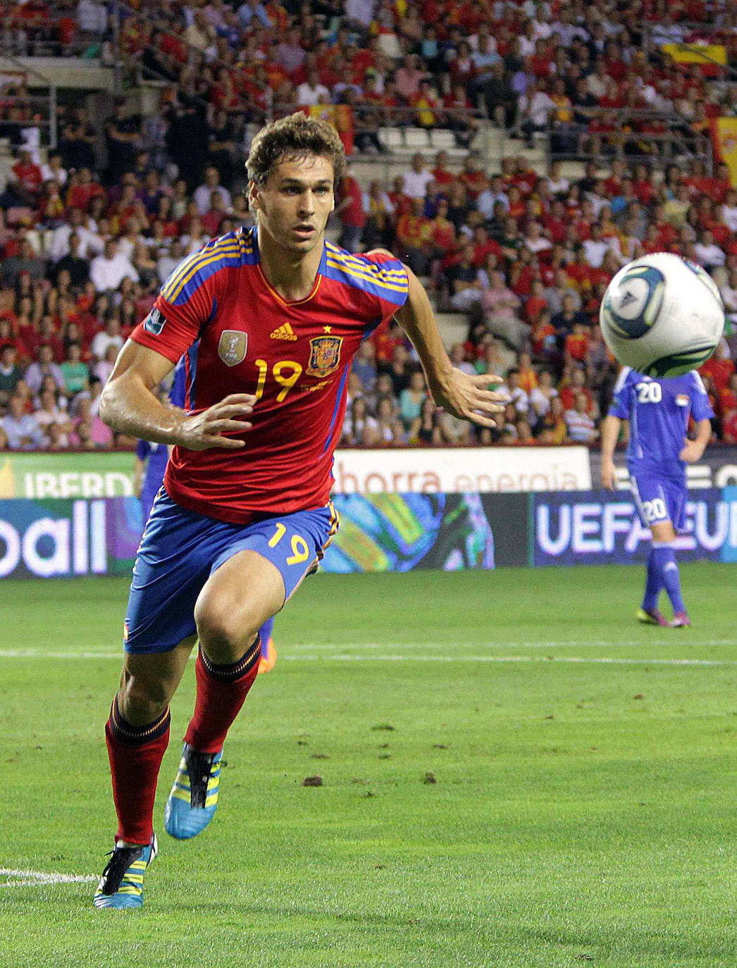 El delantero riojano, en 2012, durante una de sus convocatorias con la 'roja'.