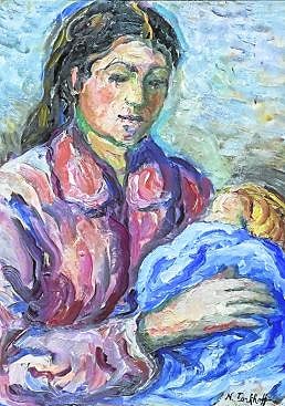 Imagen - 'Femme au corsage rouge et l'enfant blond' (mujer con blusa roja y niño rubio).