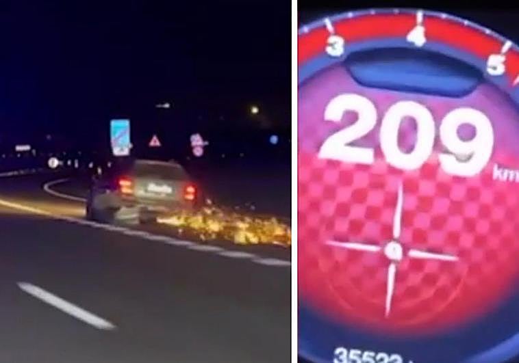 Detectan a un coche circulando sin dos ruedas y a una moto a más de 200 km/h