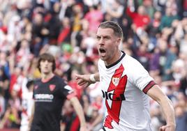Lejeune celebra el gol que hace dos jornadas le marcó al Sevilla.
