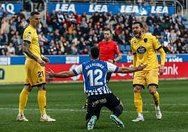 Villalibre, durante un lance del partido.