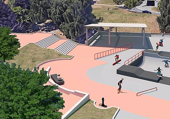 Proyección del nuevo skate park del parque Eskurtze, en Irala