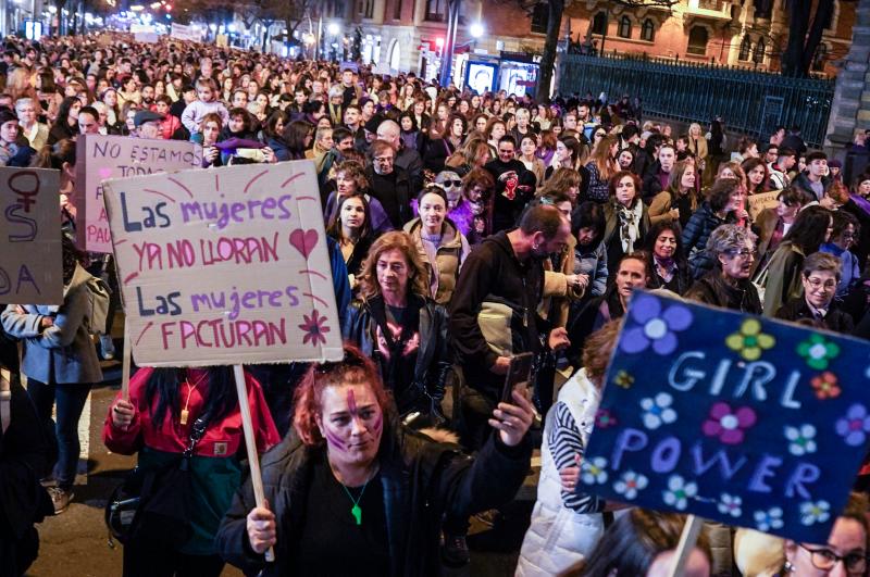 La manifestación por el 8-M en Bilbao