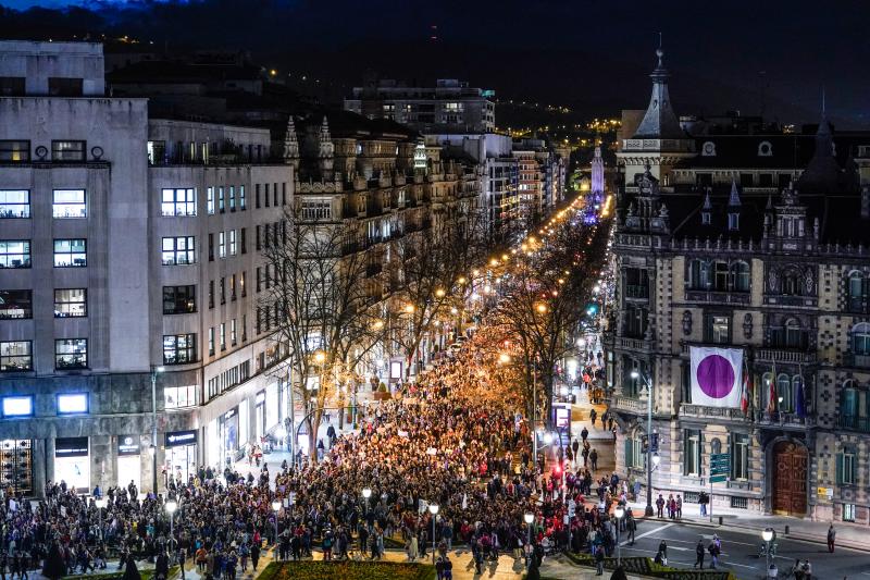La manifestación por el 8-M en Bilbao