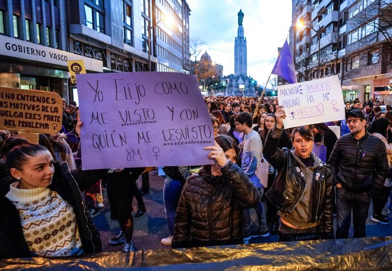 La manifestación por el 8-M en Bilbao