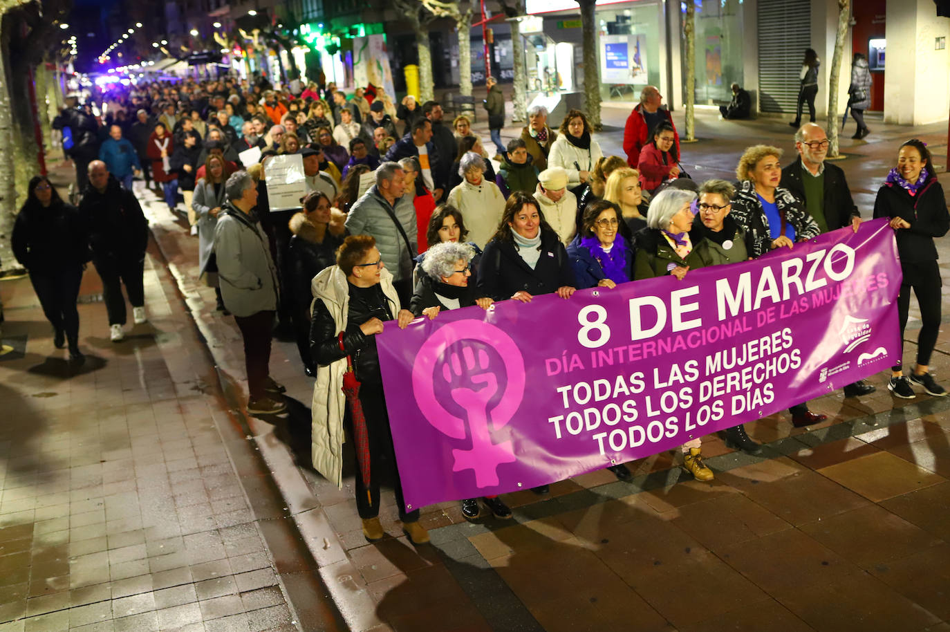 La manifestacion por el dia internacional de la mujer recorre las calles de Miranda de Ebro.