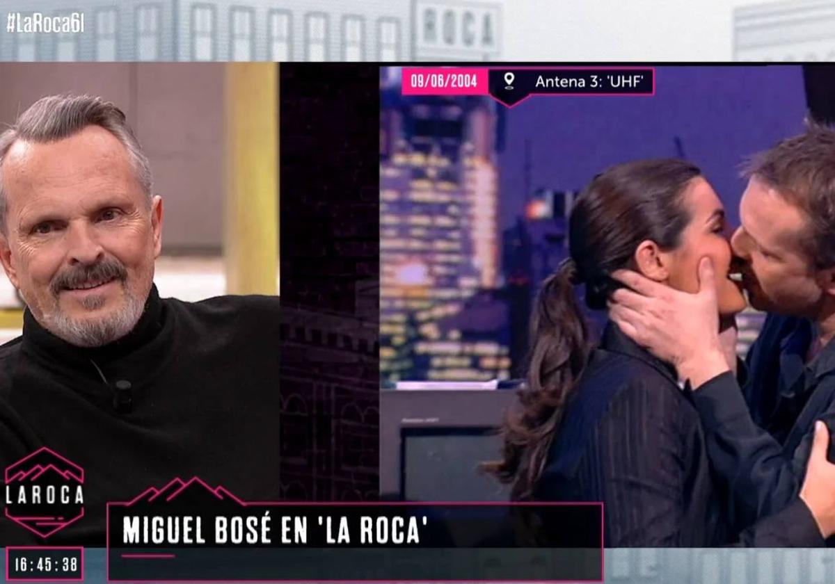 Miguel Bosé y Nuria Roca recuerdan su apasionado beso: «Fue inolvidable; lo siento, Juan»