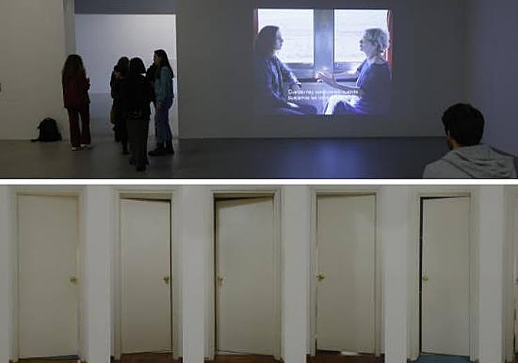 Dos detalles de la exposición de Alejandro Cesarco en el Artium.