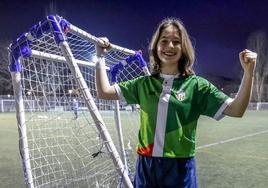 Idoia Pérez, en el campo de entrenamiento de Aranbizkarra.