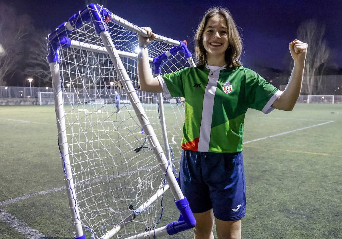 Idoia Pérez, en el campo de entrenamiento de Aranbizkarra.