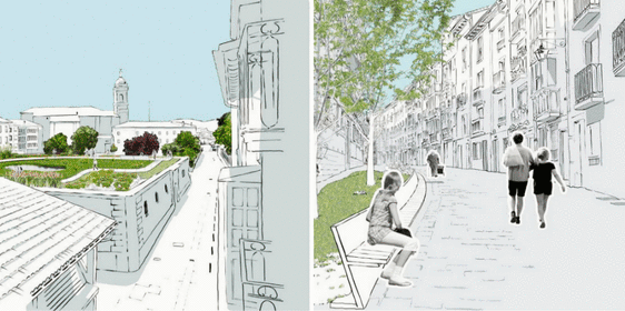 Vitoria quiere «reverdecer» 55 edificios y zonas del Casco Viejo con plantas y jardines