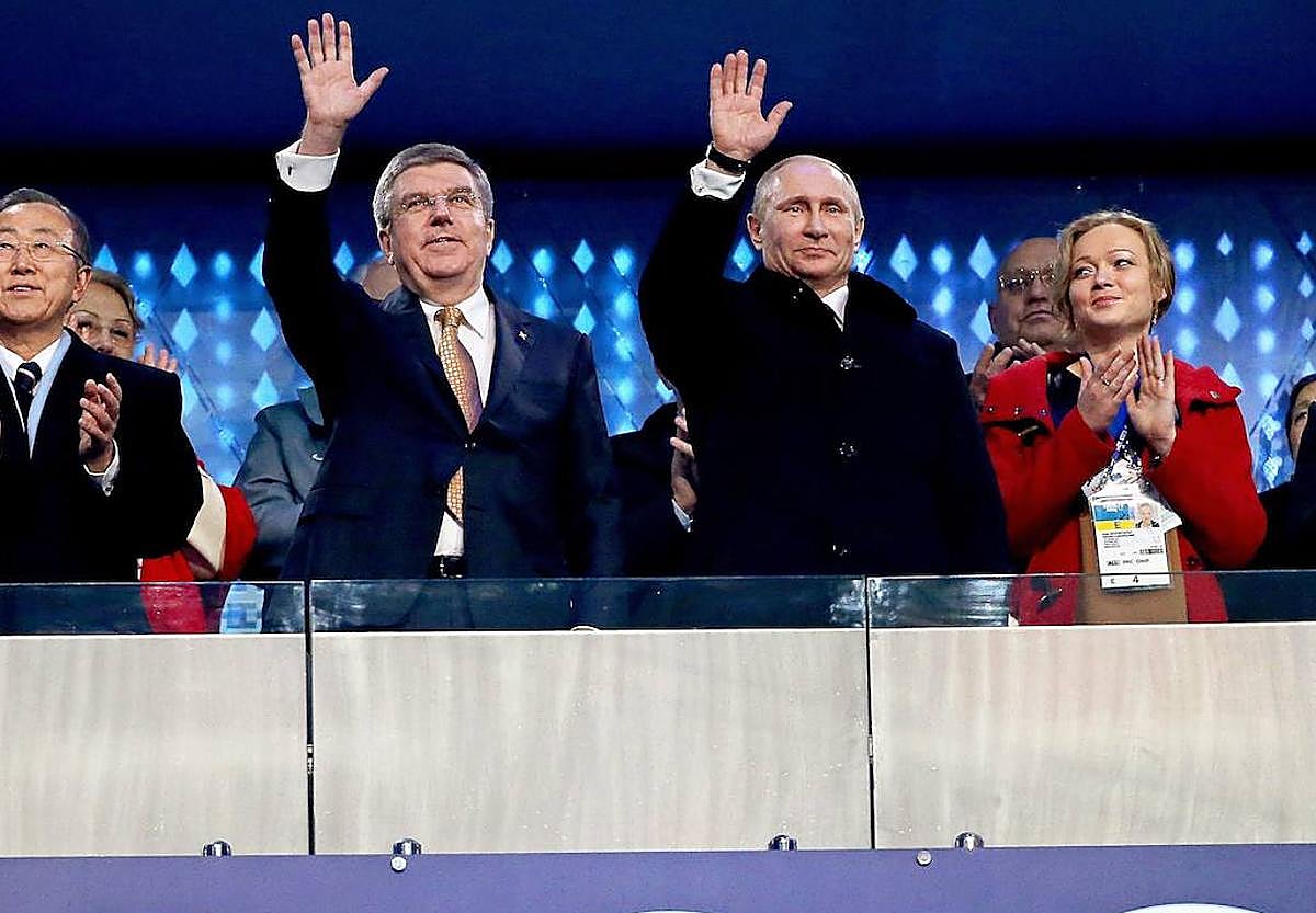 Thomas Bach y Vladimir Putin, en la inauguración de los Juegos de Sochi'16