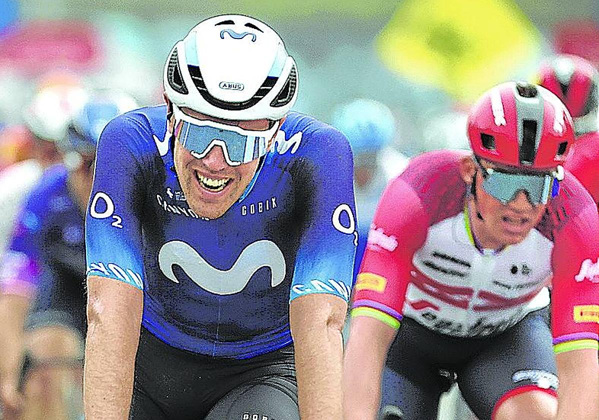 Oier Lazkano celebra el segundo puesto logrado en A Través de Flandes.