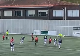 Imagen de uno de los goles del partido.