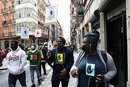 Imagen de archivo de una manifestación contra el racismo celebrada en Bilbao.
