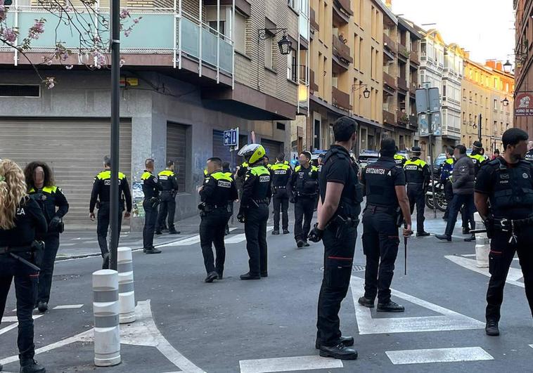 El amplio dispositivo policial desplegado en Aldabe.