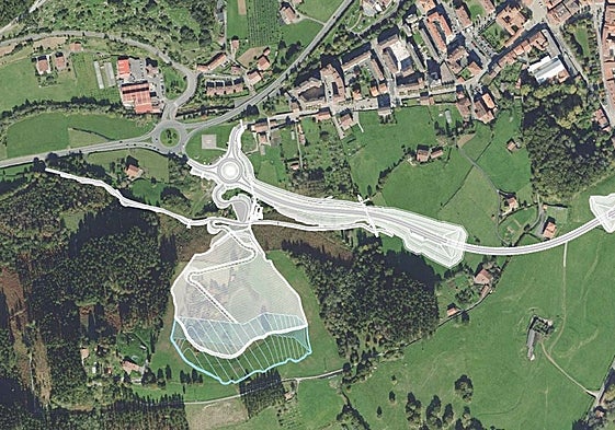 Imagen del trazado de la nueva carretera que conectará Markina con Etxebarria.