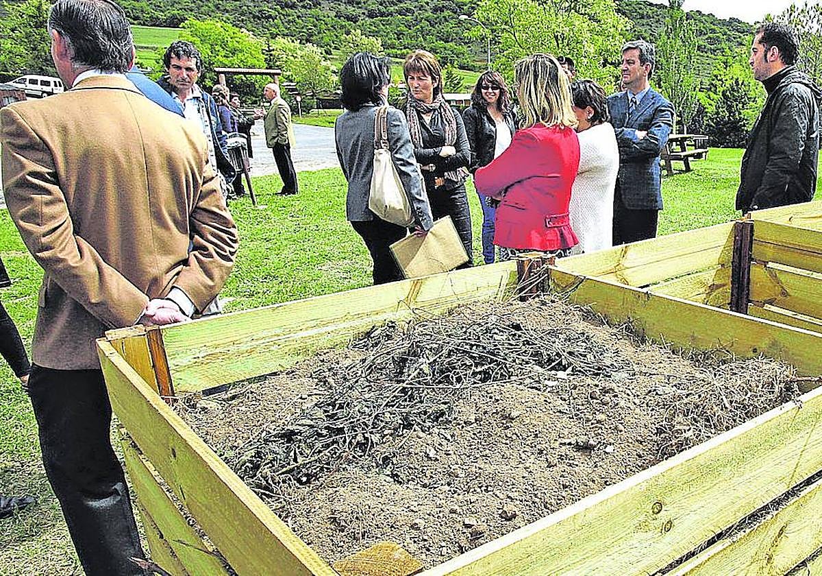 Ejemplo de depósitos para compostaje que también se instalaron en la zona de La Bureba como parte de otro proyecto desarrollado por la Diputación. Avelino Gómez