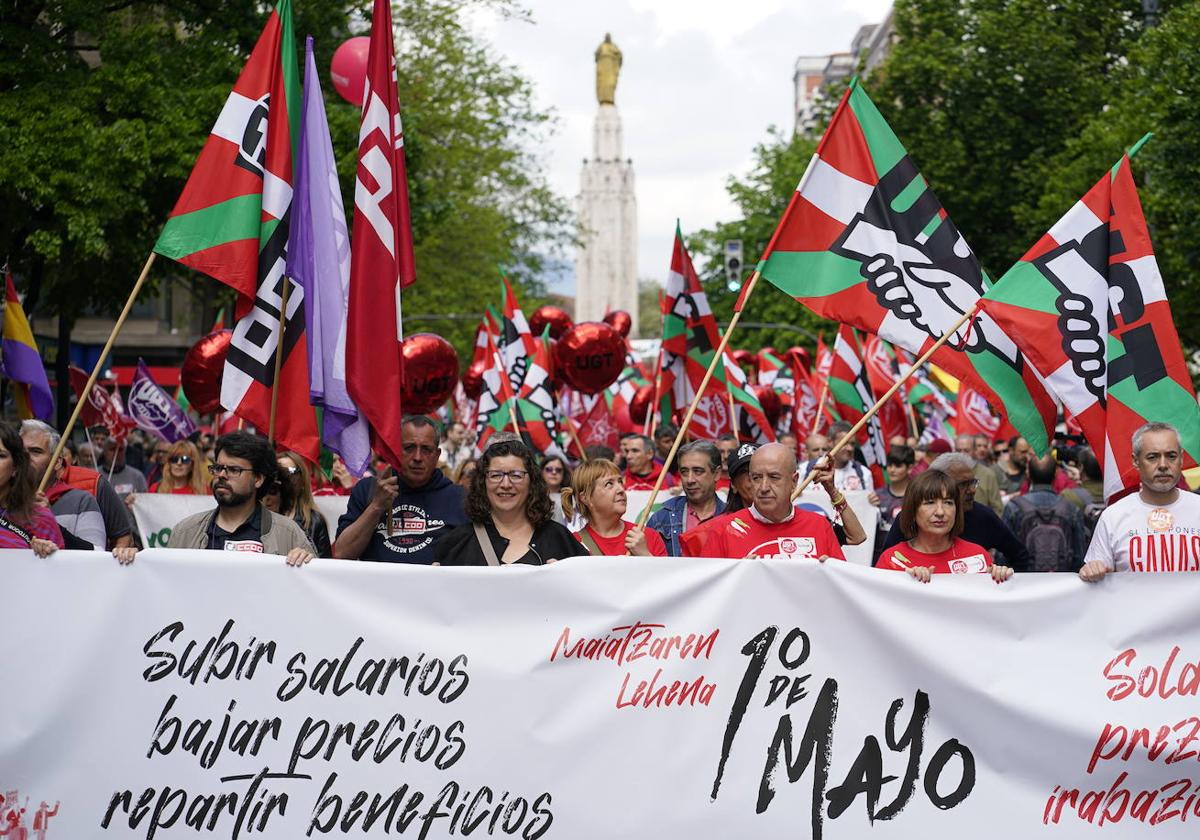 Imágenes del Primero de Mayo en Bilbao.