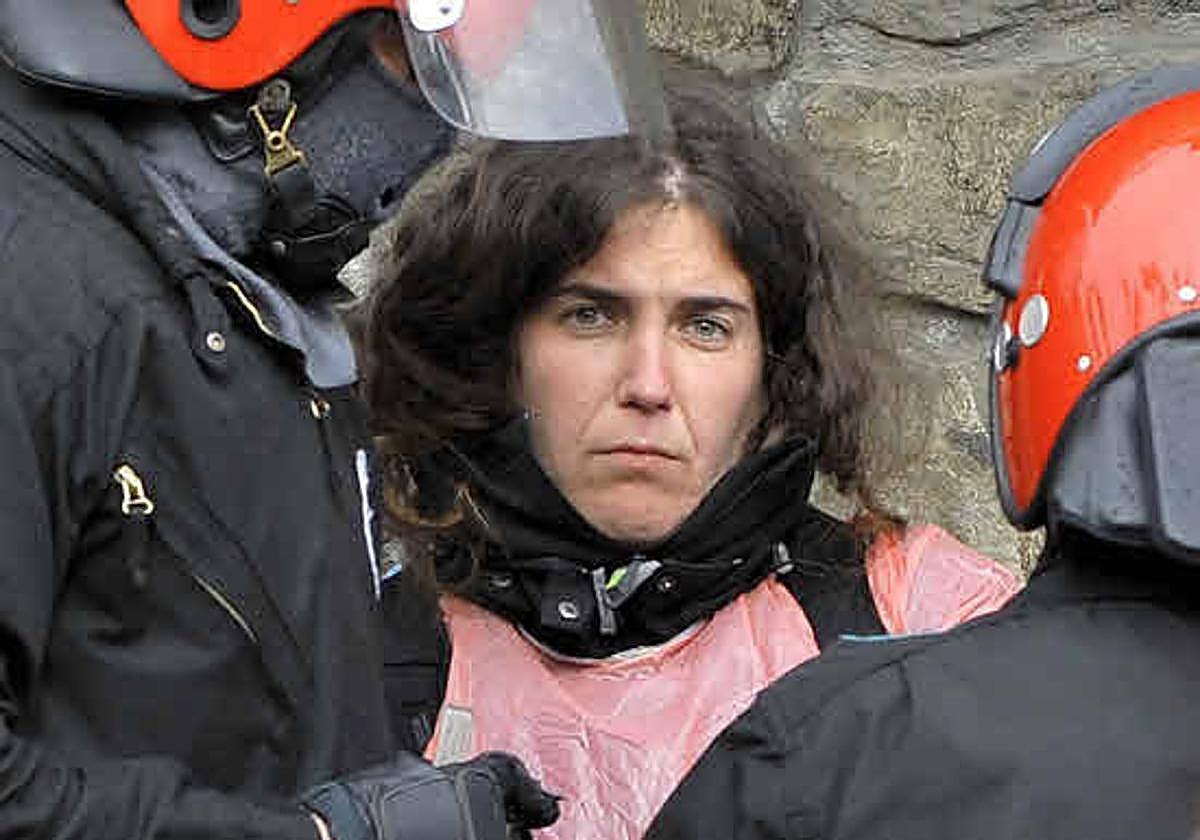 Urtza Alkorta, candidata de Ondarroa, en una imagen de su detención en 2013.